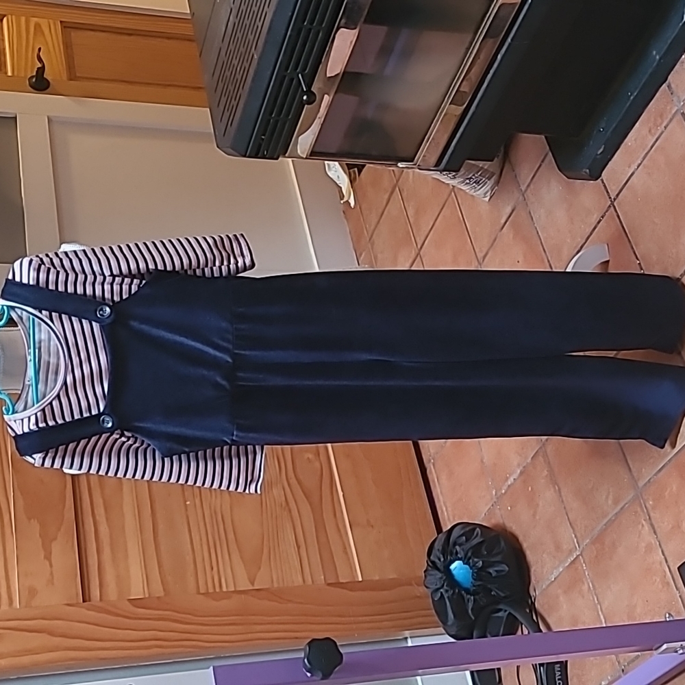 Velvet over alls with coordinating shirt